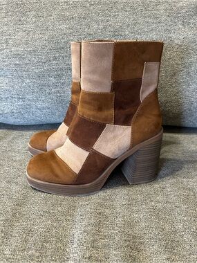 Universal Thread Olly Patchwork Platform Boots Womens Size 7.5